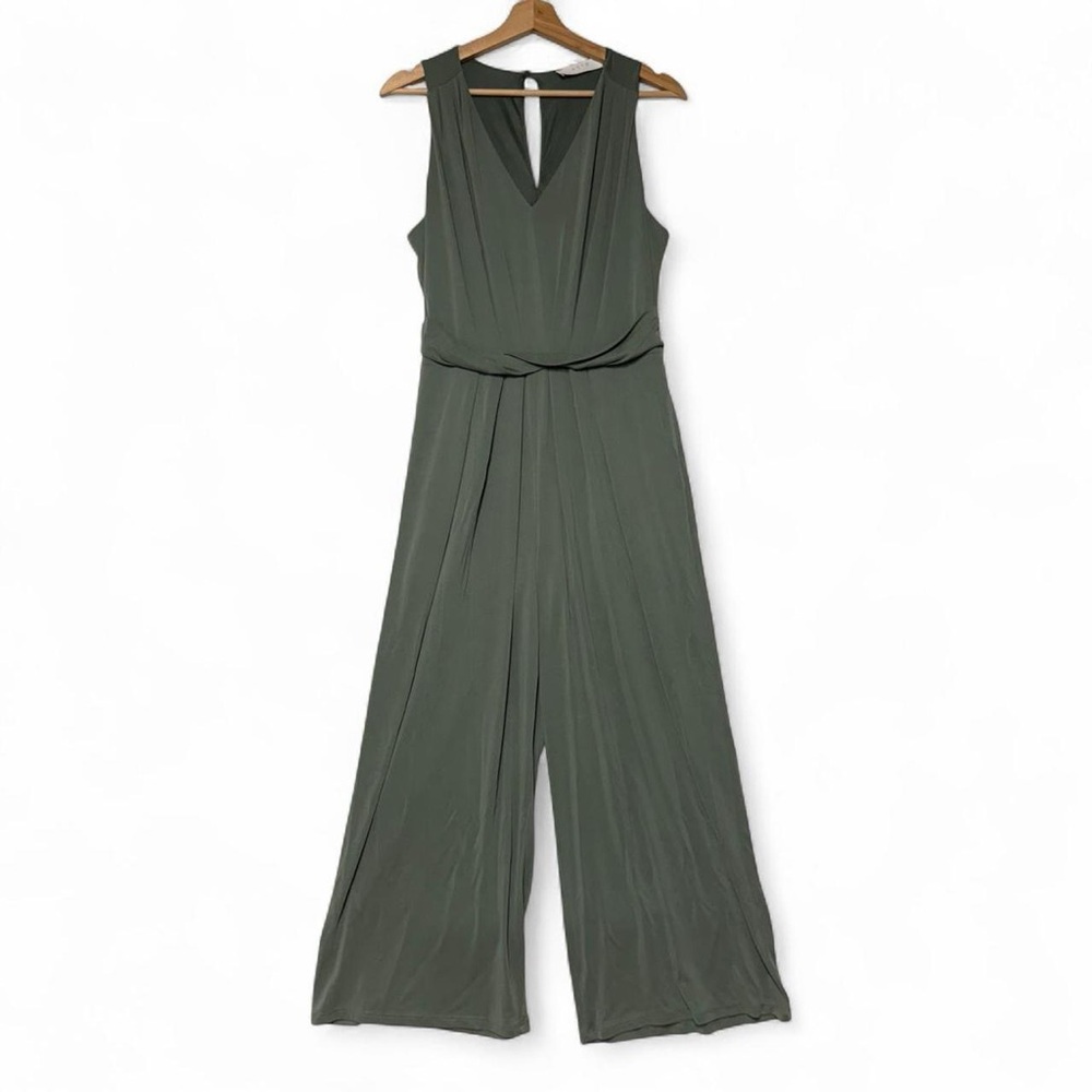ASTR the Label Jumpsuit Womens Size M Sage Green Easy Twist Waist Sleeveless